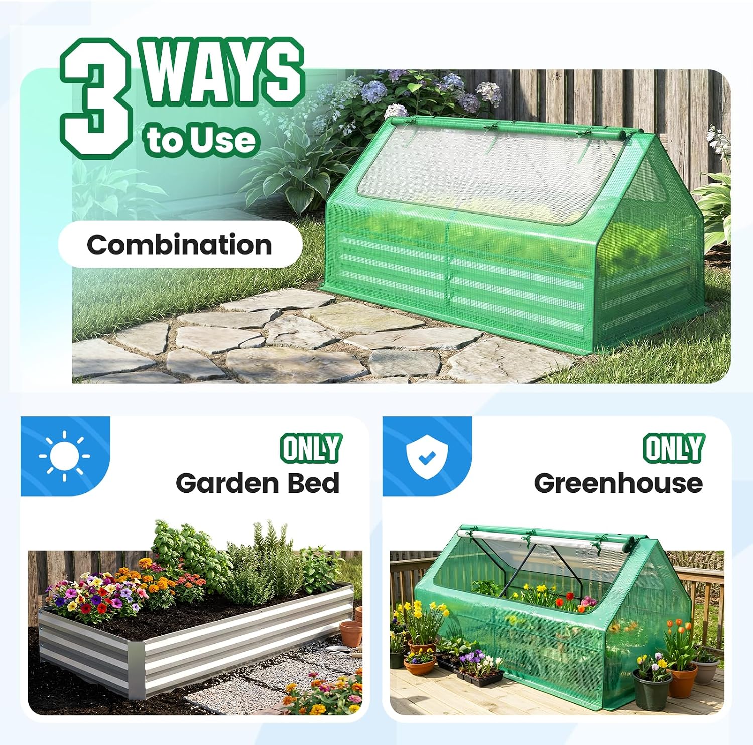 AUCT 20431 - $75 Quictent 6x3x1ft Galvanized Raised Garden Bed with Cover - Image 3