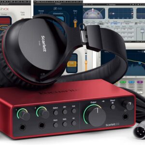 AUCT 20341 - $329 AudioDeluxe Focusrite Scarlett 2i2 Studio (4th Gen) USB Audio Interface and Waves Mus
