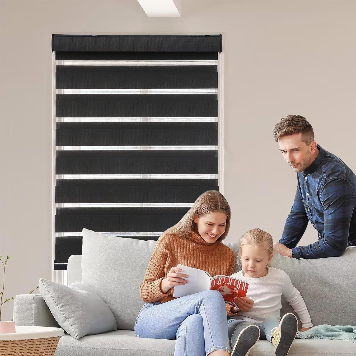 AUCT 20378 – $62 MYshade Roller Shades Zebra Blinds for Windows