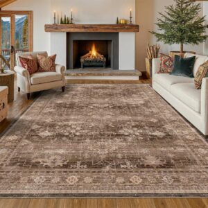 AUCT 21060 - $136 Hazo Haus Boho Taupe Living Room Rug 7x10 -Vintage Traditional Oriental Neutral Brown