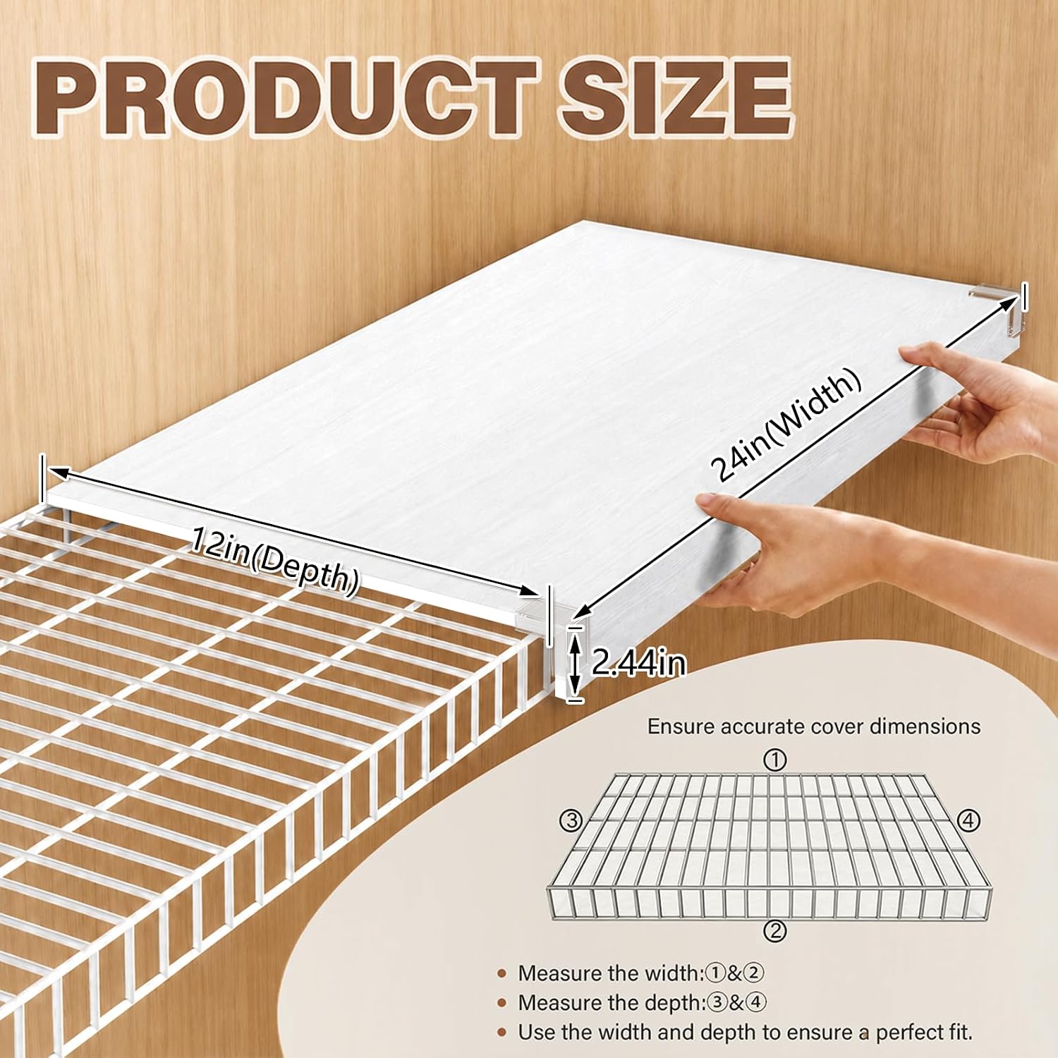 AUCT 20320 - $77 CLICLIE Wire Shelf Covers, 24" W X 12" D PVC Wire Rack Covers for Pantry - Image 3
