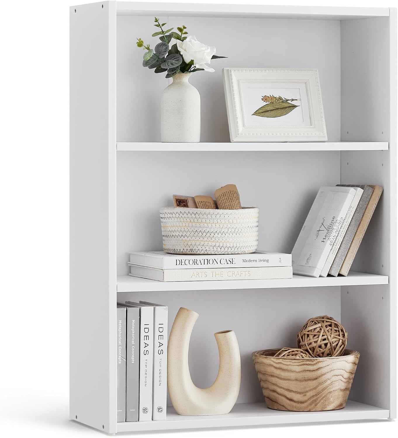 AUCT 22668 - VASAGLE 3-Tier Bookshelf, Storage Organizer, 23.6 x 9.4 x 32 Inches