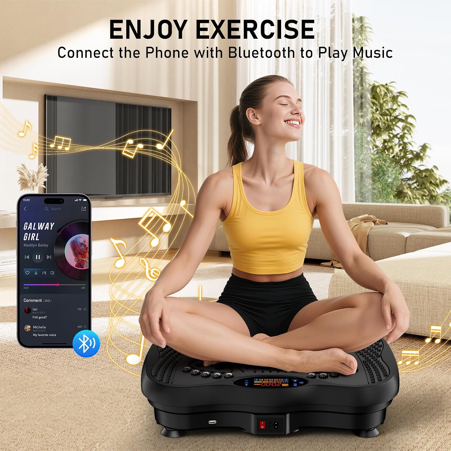 AUCT 22667 - $93 Vibration Plate Exercise Machine, 130 Levels Full Body Workout Vibrating Plate for Lym - Image 4