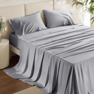 AUCT 20878 - $80 Bedsure PureWoven 100% Rayon Derived from Bamboo, King Size Sheets Set