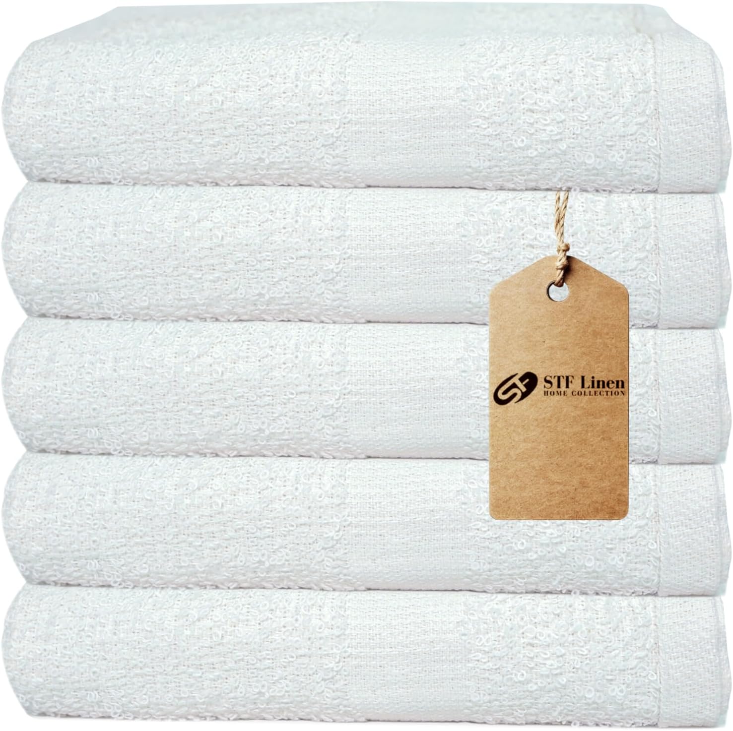 AUCT 20275 - 24 Pack White 22x44 Inch Cotton Bath Towels - Lightweight, Quick Drying, Commercial Grade - Image 2