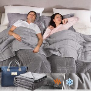 AUCT 21720 - $170 King Size Weighted Blanket 45lb(88 inch x104 inch , Double-Sided), Warm Short Plush a