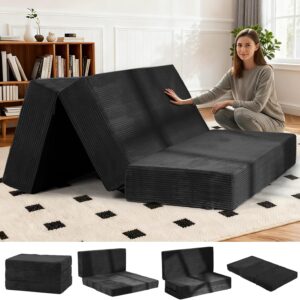 AUCT 22506 - $180 6-Inch Tri-Fold Foldable Mattress, Folding Sofa Bed with Removable Washable Cover, Po