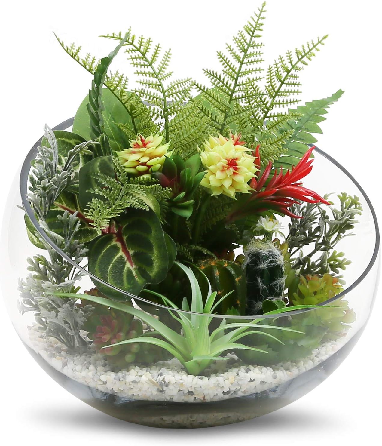 AUCT 21256 - WGV Slant Cut Bowl Glass Vase, Width 11", Height 9.5", Clear Terrarium, Candy Dish, Fruit - Image 4