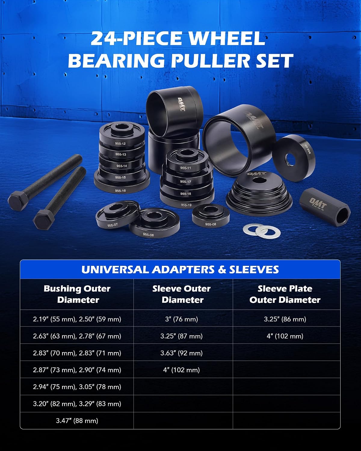 AUCT 21872 - $55 OMT Wheel Bearing Press Kit for Front Wheel Bearing Removal & Installation - Image 2