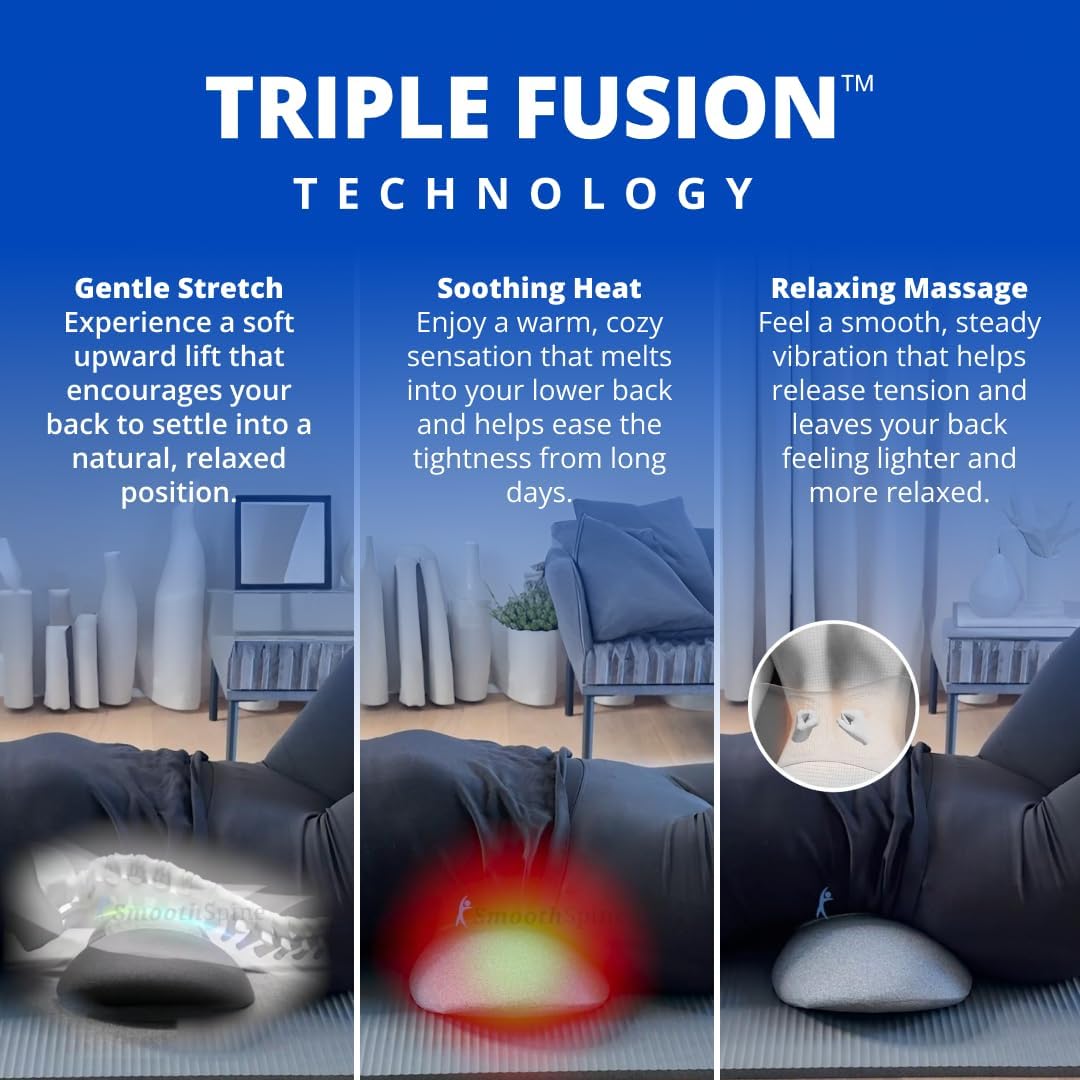 AUCT 22507 - $105 SmoothSpine Triple Fusion Back Massager with Heat for Lower Back Comfort XL - Image 4