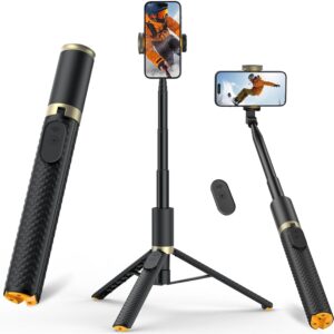 AUCT 20871 - Tripod for iPhone, Selfie Stick with Remote, Stable & Durable Phone Tripod