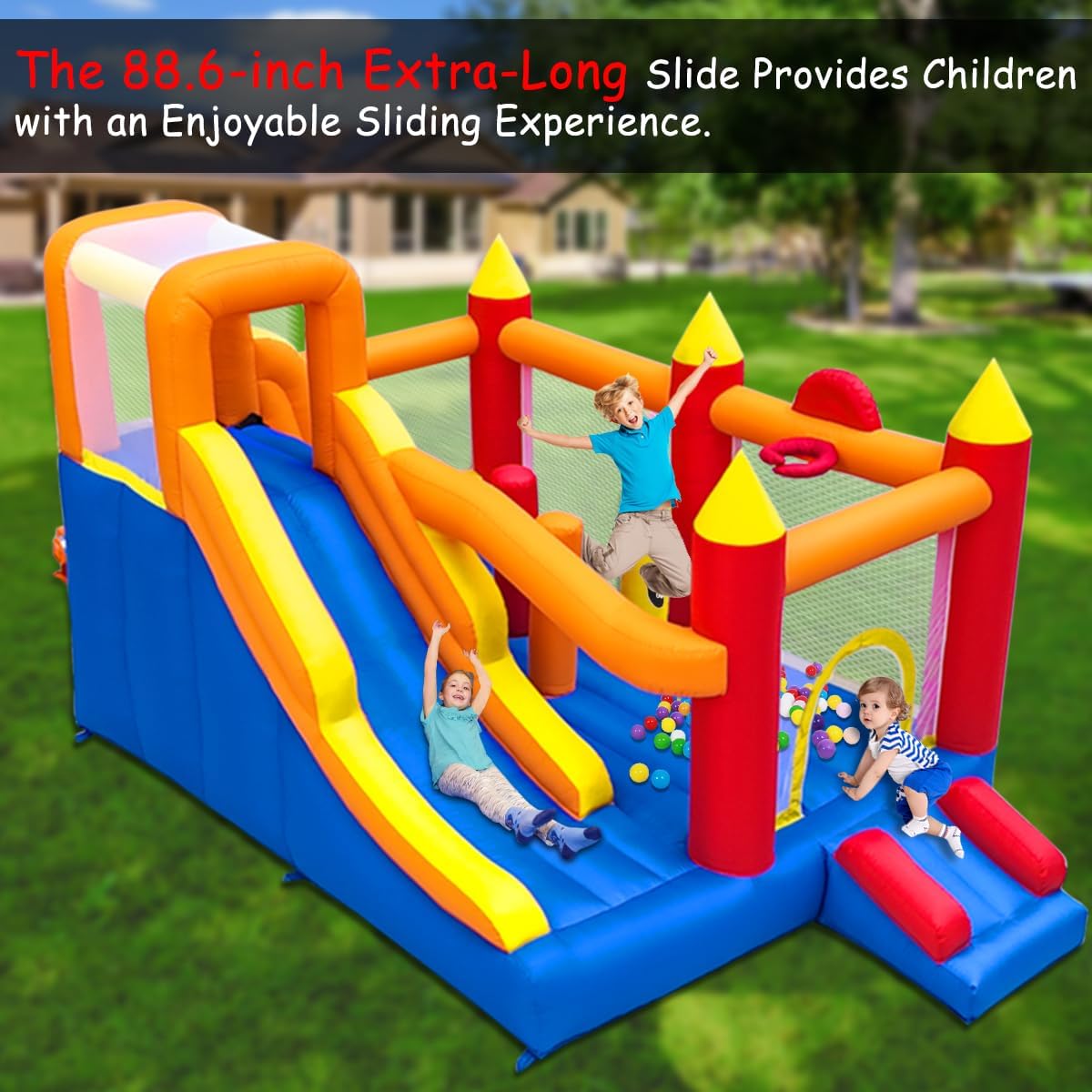 AUCT 22376 - $360 Baralir Inflatable Bounce House with 8.98 * 4.82 Ft Oversized Jump Area - Image 4