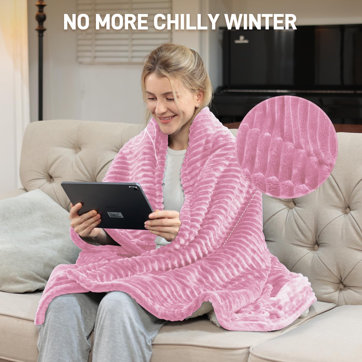 AUCT 20929 - Heated Blanket - King Size Electric Blanket 100" x 90" Soft Flannel Heating Blanket with 1 - Image 4