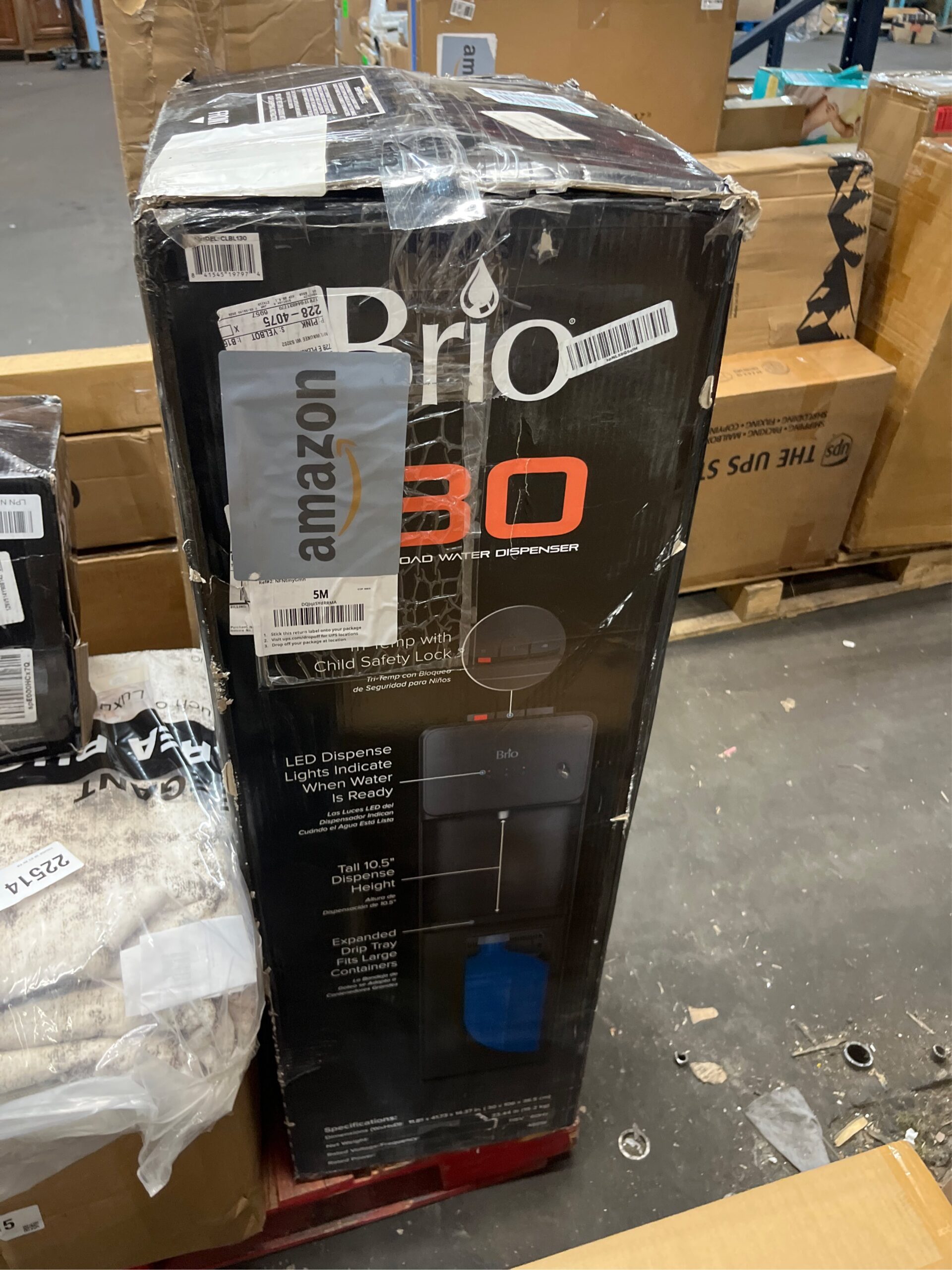 AUCT 22516 - $170 Brio 130 Series Bottom Load Water Cooler Dispenser, 5 Gallon Bottles, Black - Image 5