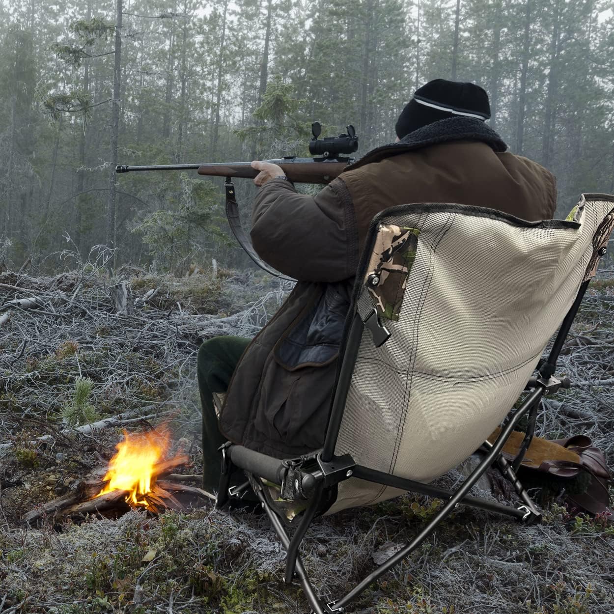 AUCT 22608 - Nice C Hunting Strutter Chair, Folding Low Camping Chair (1 Pack) - Image 2