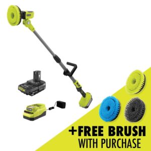 AUCT 22084 - $149 ONE+ 18V Cordless Telescoping Power Scrubber Kit with 2.0 Ah Battery and Charger