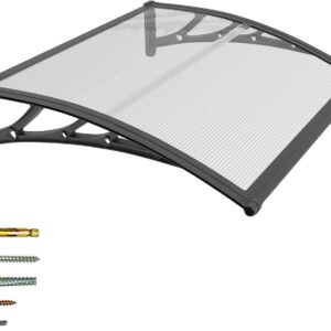 AUCT 20921 - $80 40x40 Inch Window Door Awning Exterior,Polycarbonate Outdoor Overhang Canopy Shelter,U