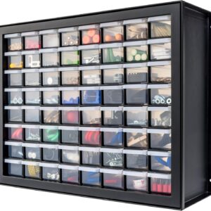 AUCT 21863 - IRIS USA 64-Drawer Screw Organizer, Hardware Storage, Made in USA, Black
