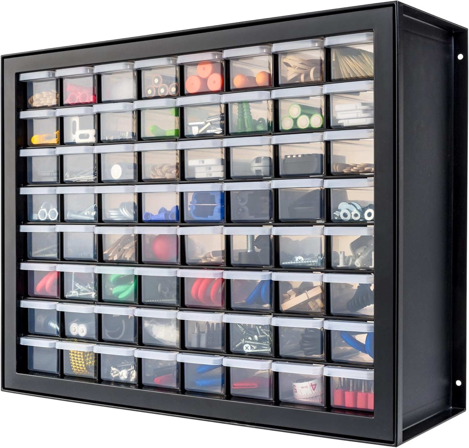 AUCT 21863 - IRIS USA 64-Drawer Screw Organizer, Hardware Storage, Made in USA, Black