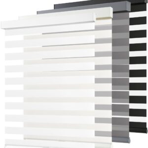AUCT 22465 - AOSKY Cordless Zebra Blinds for Indoor Windows, 30.5" W x 72" H, White