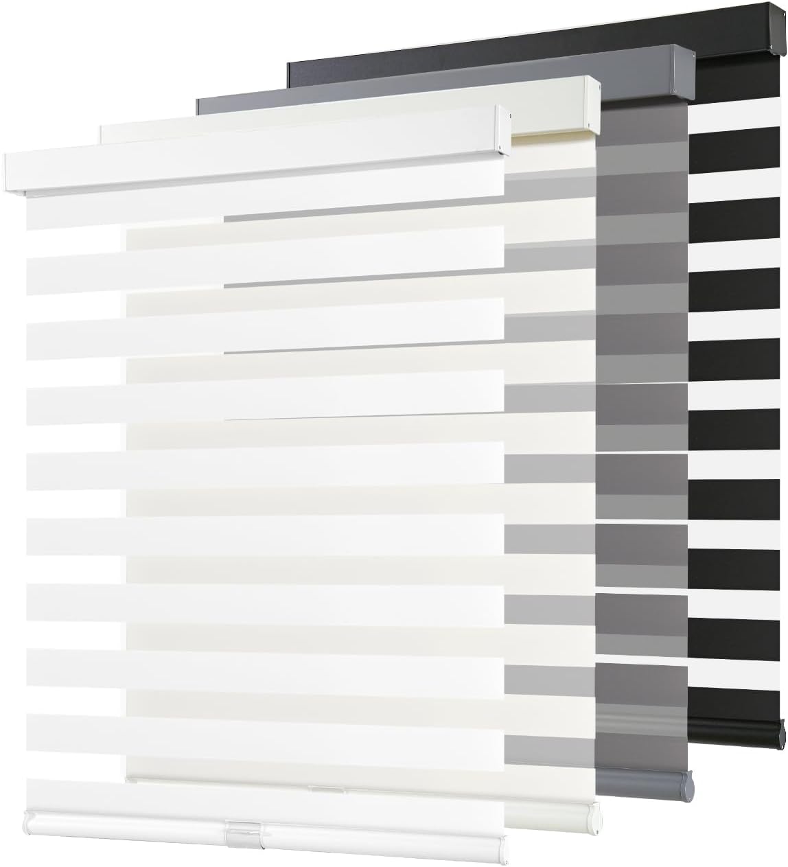 AUCT 22465 - AOSKY Cordless Zebra Blinds for Indoor Windows, 30.5" W x 72" H, White