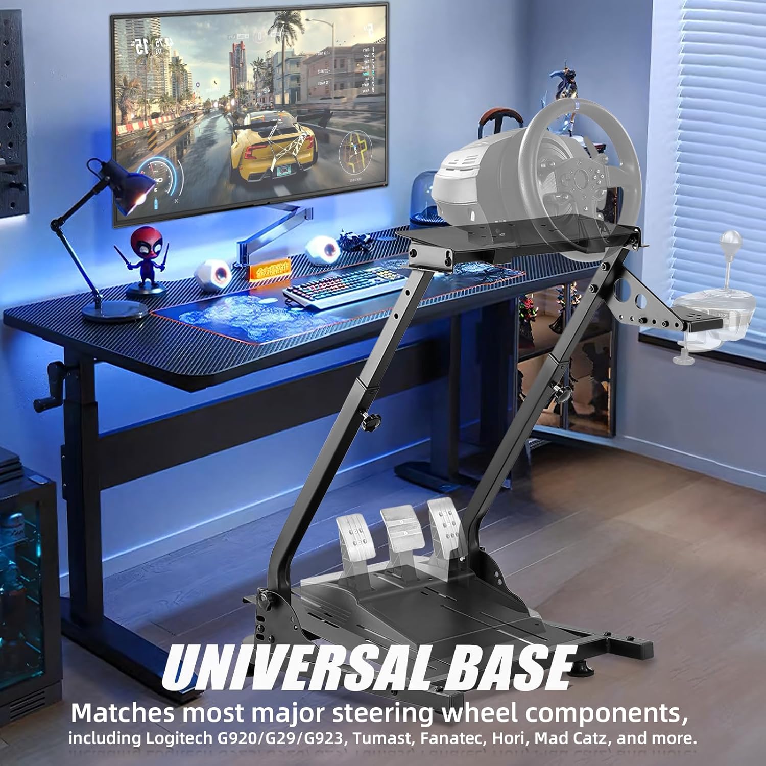 AUCT 22137 - Grefinity Racing Wheel Stand, Height Adjustable Steering Wheel Stand - Image 2