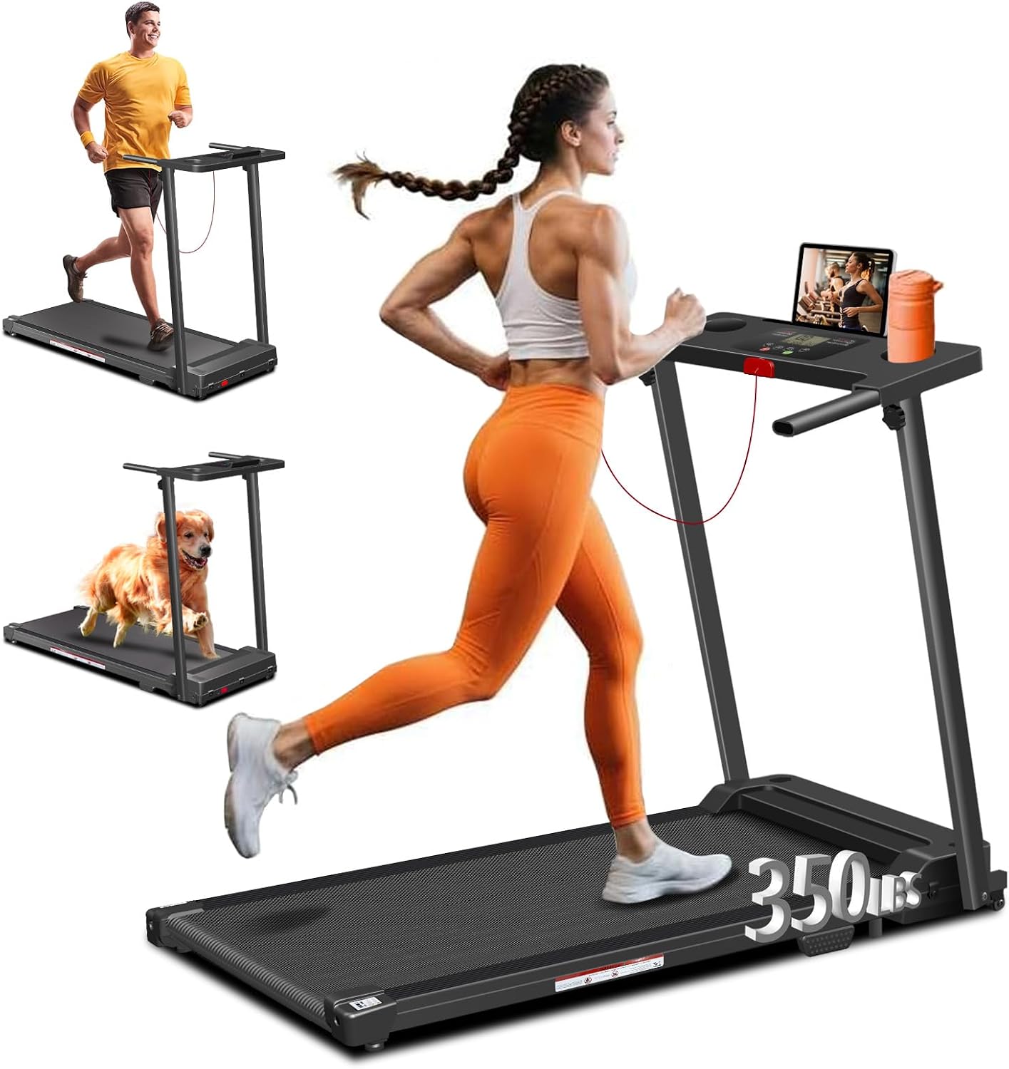AUCT 20533 - $231 Treadmills for Home, Walking Pad with Handle Bar - 3.0 HP Portable Foldable Treadmill