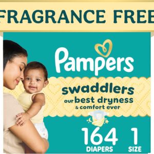 AUCT 22511 - Swaddlers Diapers, Size 1 (8-14 lbs), 164 Count, Fragrance Free, Hypoallergenic, Absorbent