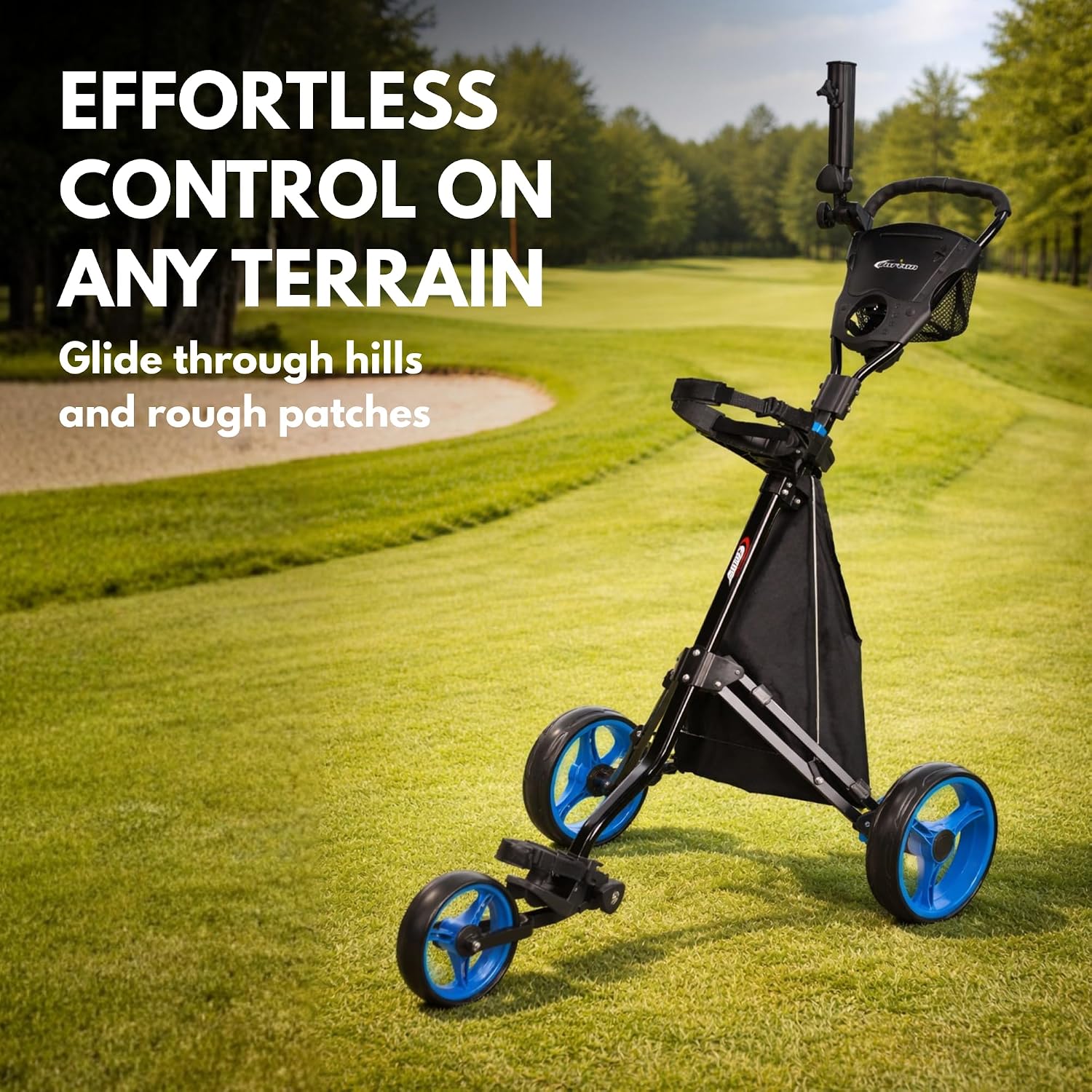 AUCT 21699 - $85 PRECISE Cruiser - 3-Wheel Golf Push Cart - Image 2