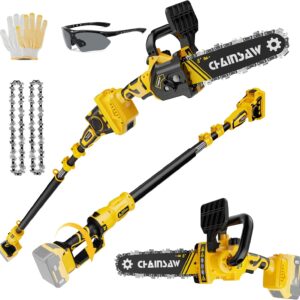 AUCT 22022 - $110 2-in-1 Cordless Pole Saw, 8 Inch Brushless Pole Chainsaws Compatibility with Dewalt 2