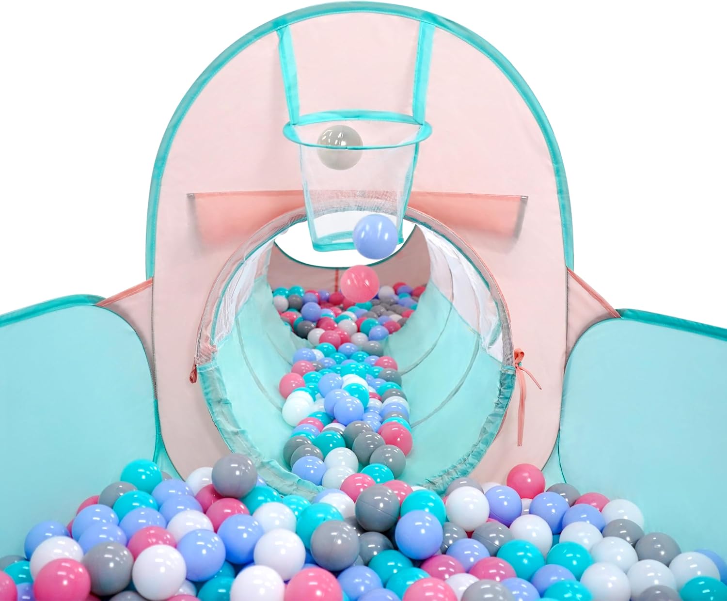 AUCT 20772 - 3 in 1 Pop Up Kids Play Tent with Ball Pit Indoor/Outdoor Playhouse - Image 3
