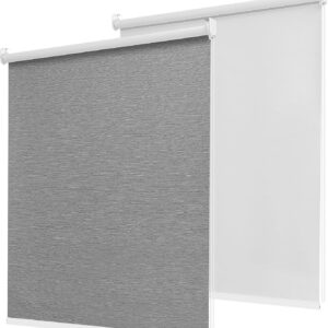 AUCT 20529 - 100% Blackout Roller Shades for Indoor Windows with Thermal Insulated Fabric UV Protection