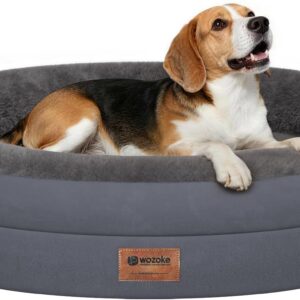 AUCT 22628 - Waterproof Orthopedic Dog Bed for Medium Dogs, Dark Grey