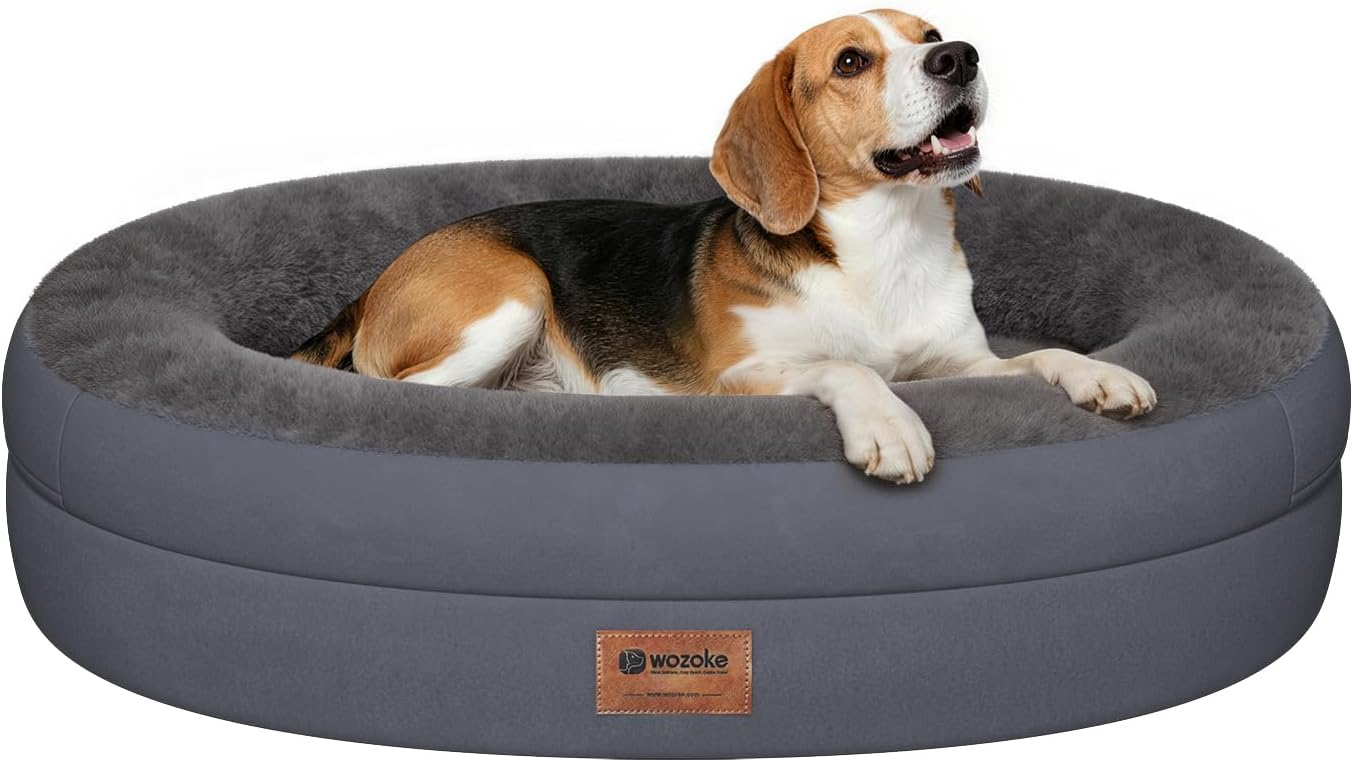 AUCT 22628 - Waterproof Orthopedic Dog Bed for Medium Dogs, Dark Grey