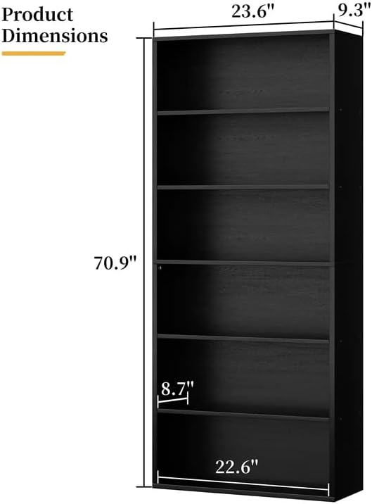 AUCT 22048 - $73 Shintenchi Bookshelf,6-Tier Open Bookcase and Bookshelves,6 Shelf Display Storage Shel - Image 3