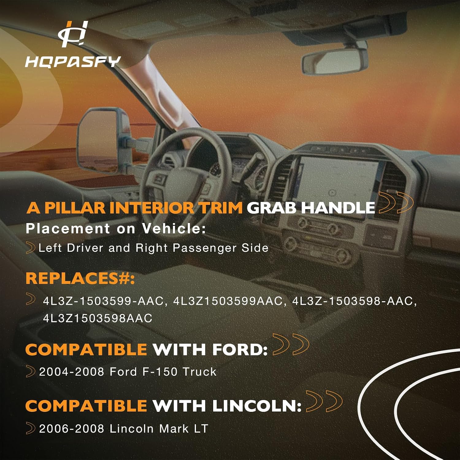 AUCT 22489 - $54 A Pillar Interior Trim Grab Handle 1 Pair 4L3Z-1503599-AAC/4L3Z-1503598-AAC - Image 2