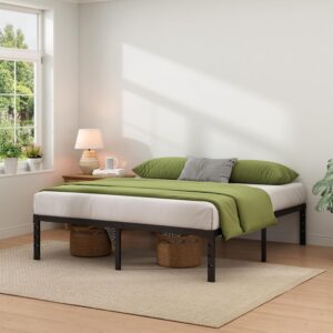 AUCT 22486 - $58 NEW JETO Metal Bed Frame,King Size Bed Frame with Storage Space,14 Inch