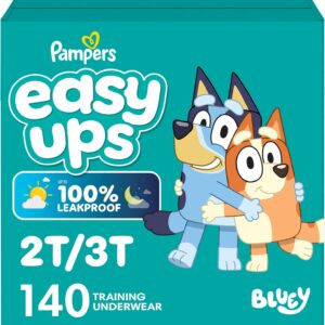 AUCT 20961 - Pampers Easy Ups Girls & Boys Potty Training Pants, Size 4 (2T3T), 140 Count, Bluey Absorb