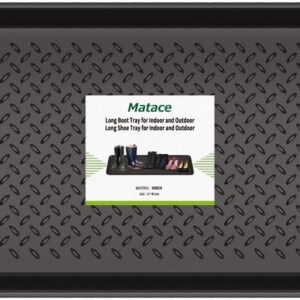 AUCT 22630 - Matace 1 Pack Rubber Large Boot Tray for Entryway,Long Shoe Tray,Slim Boot Mat for Indoor