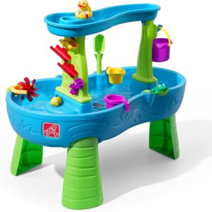AUCT 22678 - $78 Step2 Rain Showers Splash Pond Toddler Water Table, Outdoor Kids Water Sensory Table,