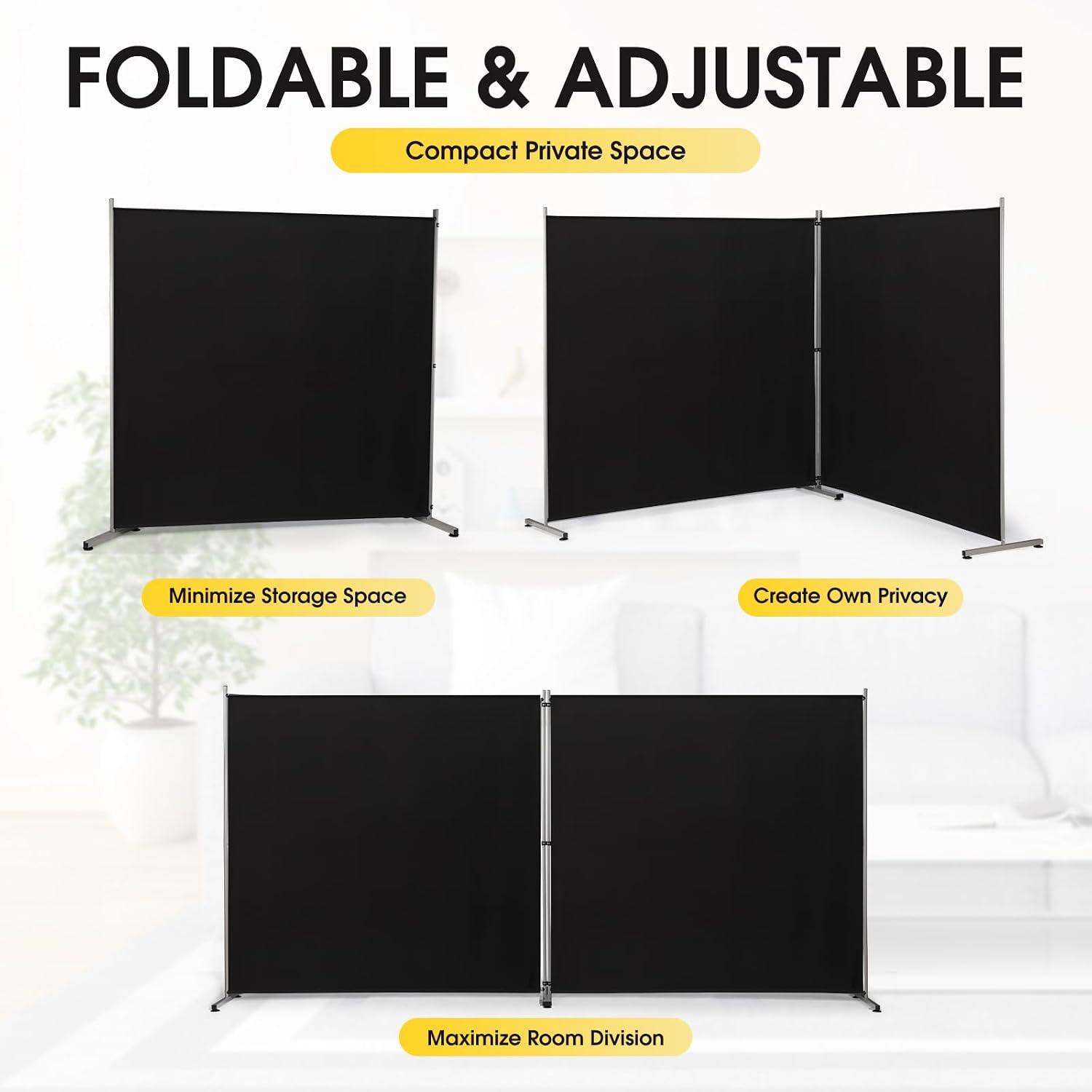 AUCT 20438 - $74 Rantila 2 Large Panels Room Divider,Portable Office Divider,Convenient Movable,Folding - Image 4