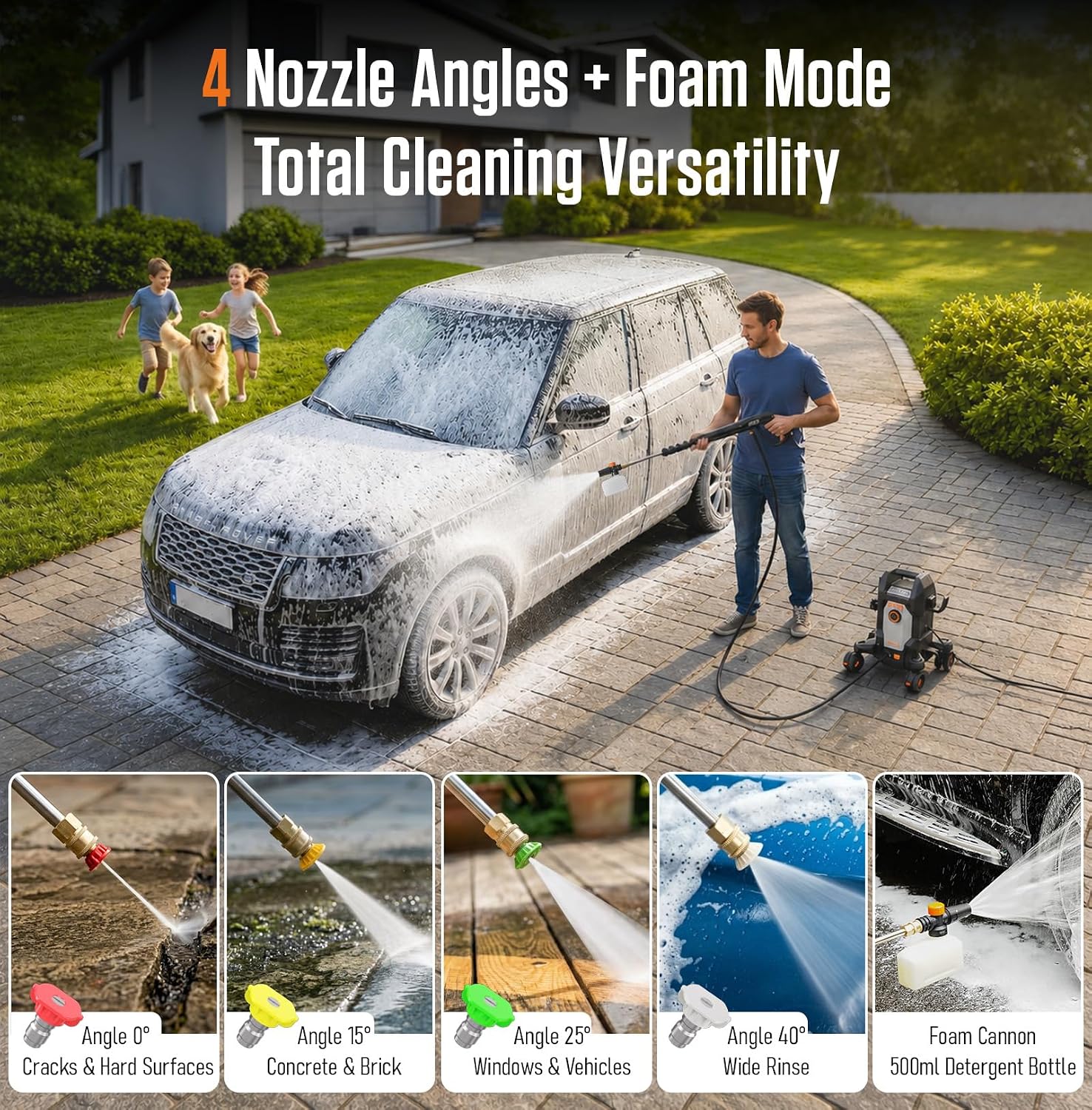 AUCT 21014 - $190 AIVOLT Electric Pressure Washer, Power Washer for Cars Driveways & Patios - Image 4