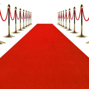 AUCT 22618 - $80 Extra Thick Red Carpet Runner 3x20 ft,Non-Slip TPR Rubber Backing 450 GSM Non-Slip Wat