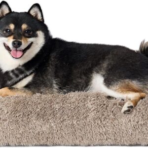 AUCT 20877 - EHEYCIGA Fluffy Dog Crate Bed for Large Dogs, Plush Faux Fur Pad, Taupe
