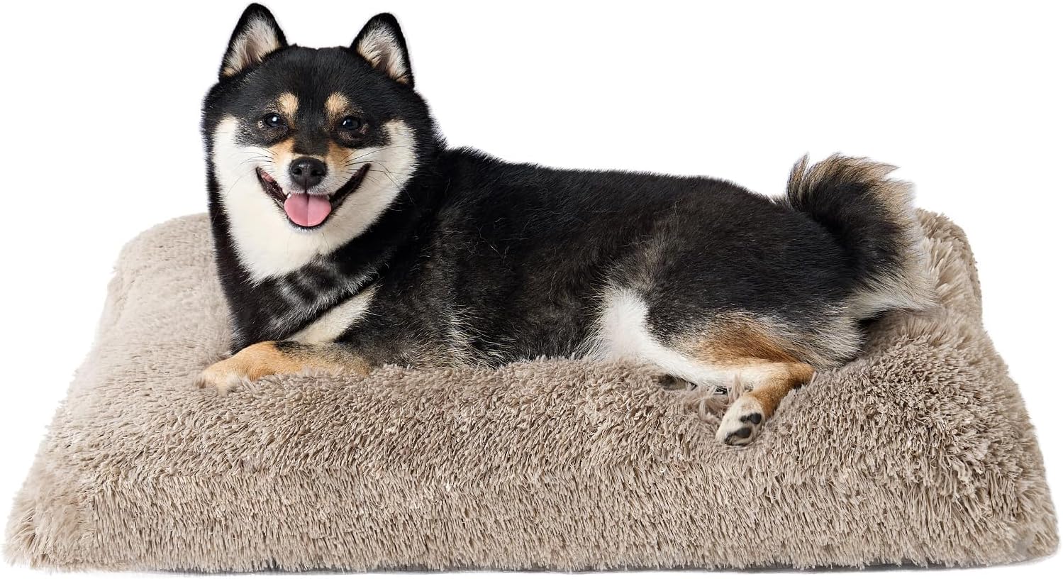 AUCT 20877 - EHEYCIGA Fluffy Dog Crate Bed for Large Dogs, Plush Faux Fur Pad, Taupe
