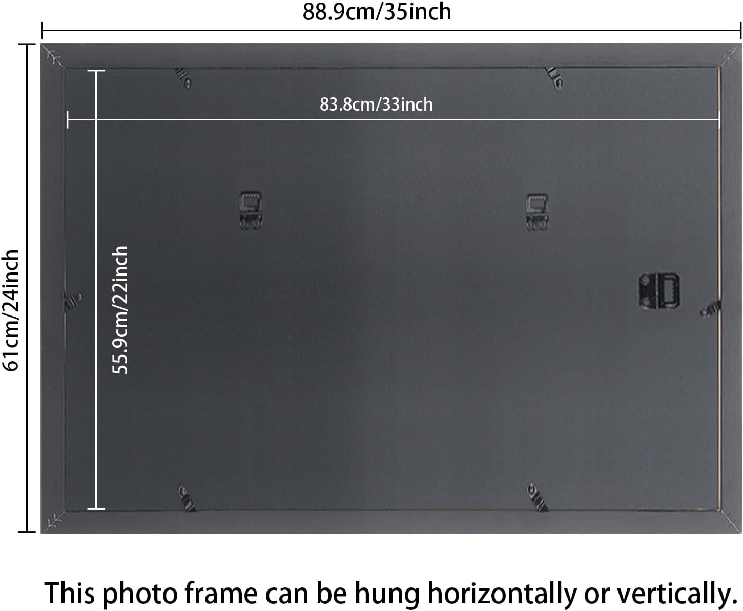 AUCT 20815m - 22x33 inch Picture Frame Solid Wood Black,Suitable for Panoramic Photo Frame, Posters,Pain - Image 4