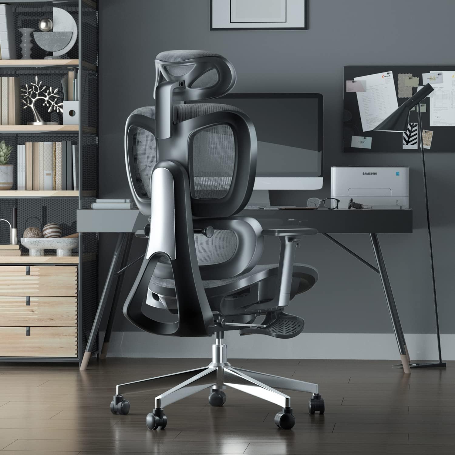 AUCT 20987 - $350 PatioMage Ergonomic Office Chair with Footrest, Big and Tall Desk Chair with Adjustab - Image 2