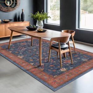 AUCT 21069 - $126 Hazo Haus Dining Room Rugs for Under Table - 7x9 Washable Area Rug for Living Room, L