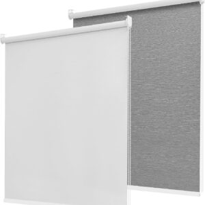 AUCT 20464 - 100% Blackout Roller Shades for Indoor Windows with Thermal Insulated Fabric UV Protection