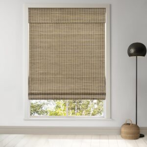 AUCT 21855 - LazBlinds Cordless Bamboo Roman Shades, 29.5x64, BDP-Driftwood